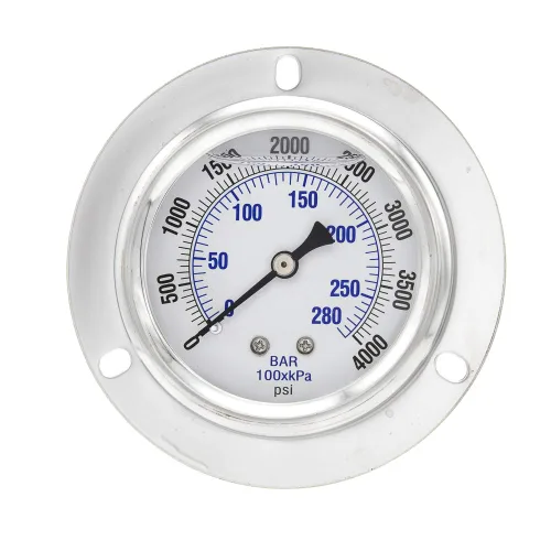 Miniatura 17 de PIC Gauges PRO-204L-254G Medidor de presión industrial relleno de glicerina con brida frontal con carcasa SS, internos de latón, lente de plástico