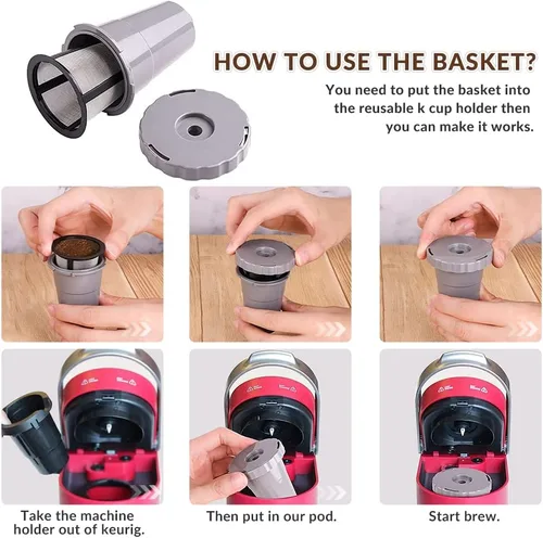 Miniatura 3 de WOTOW Juego de filtros de café reutilizables para K Cups Filtro de repuesto para Keurig My Style carcasa de filtro compatible con la serie B30 B40