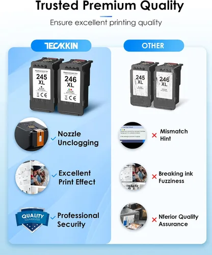 Miniatura 6 de PG-245 XL/CL-246 XL de alta capacidad para Canon 245XL 246XL Combo pack de reemplazo para tinta Canon 245 y 246 Compatible con Pixma TS202 TR4520