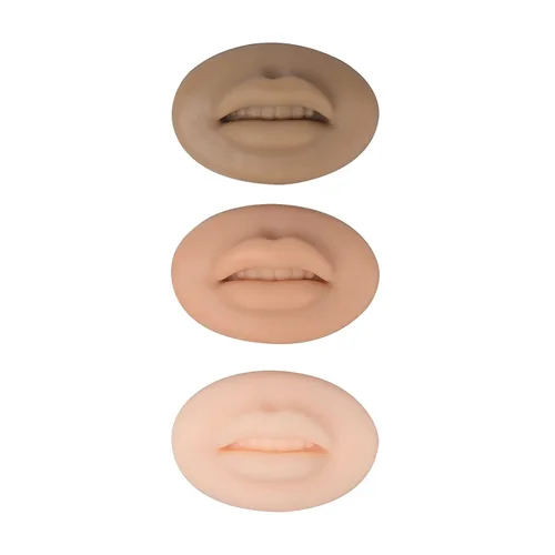 Amber Lash Práctica de tatuajes de imitación de piel y cuerpo para una experiencia realista de PMU (labio de silicona 3D, 3 piezas)