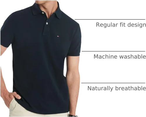 Miniatura 81 de Tommy Hilfiger Polo de piqué de algodón de manga corta para hombre en ajuste regular