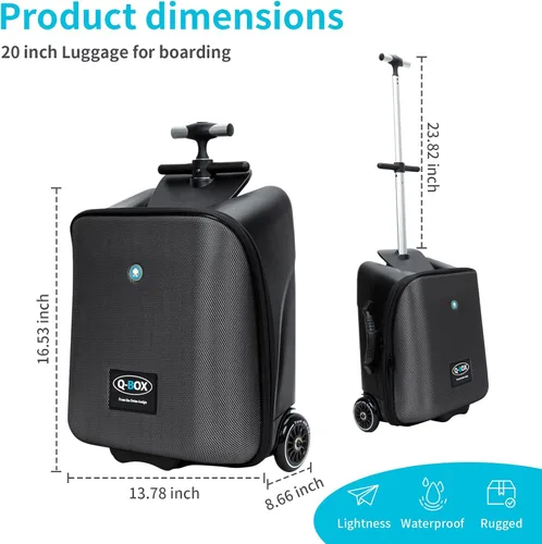 Miniatura 2 de LemoHome Equipaje expandible con ruedas giratorias, maletas grandes con diseño de asiento para niños, equipaje duro para mujeres y hombres, equipaje