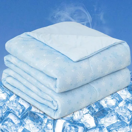 OIGAE Edredón refrescante, manta refrescante japonesa Q-Max 0.45 de doble cara para personas que duermen con calor y sudores nocturnos, edredones de