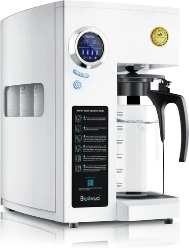 Bluevua RO100ROPOT - Filtro de agua para encimera con sistema de ósmosis inversa, purificación de 4 etapas, filtración de ósmosis inversa, 2:1 puro
