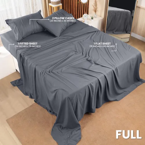 Miniatura 423 de Utopia Bedding Juego de sábanas Queen – Sábanas de 4 piezas para cama tamaño Queen, microfibra suave y transpirable, incluye 1 sábana bajera, 1 Gris