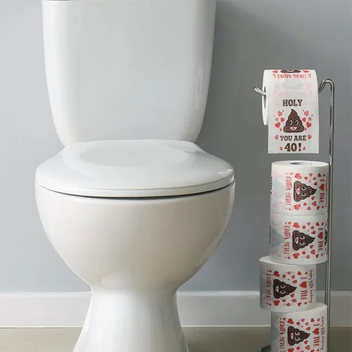 Miniatura 4 de Regalos de 40 cumpleaños para mujeres, hombres, ella, él - Feliz papel higiénico de broma - Decoraciones de 40 cumpleaños, suministros de fiesta