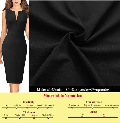 Miniatura 5 de VFSHOW Vestido ajustado para mujer, con cremallera frontal, para trabajo, negocios, oficina, elegante, profesional, para iglesia, fiesta, vestido