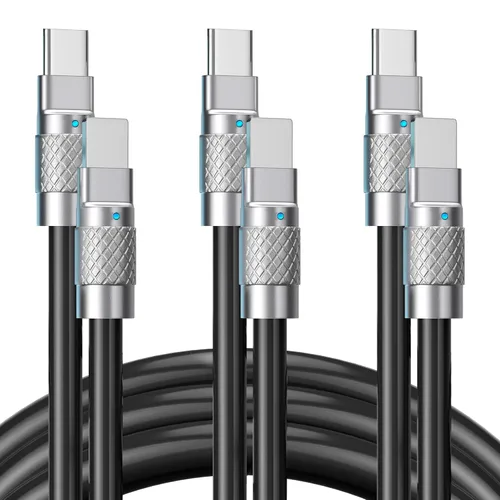 Miniatura 13 de Statik TsumoCharge - Cable USB C a USB C de 100 W de carga rápida, silicona resistente e irrompible, soporta transferencia de datos cable tipo C a