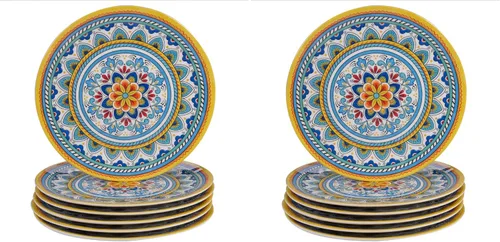 Miniatura 5 de Certified International Portofino - Plato llano de melamina de 11 pulgadas, multicolor, grande, juego de 6