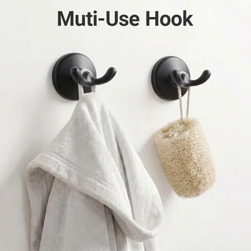 Miniatura 6 de Juego de toallas de baño de 24 pulgadas para montar en la pared, juego de 4 piezas de acero inoxidable duradero con toallero, anillo para toallas