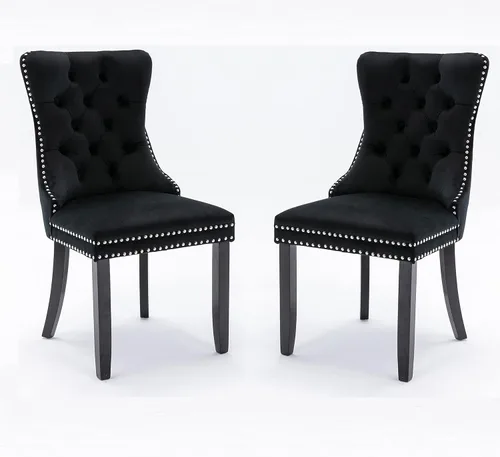 Miniatura 32 de Juego de 6 sillas de comedor modernas para sala de estar, cocina, patas de madera maciza, cojín acolchado de tela de lino, asiento y respaldo