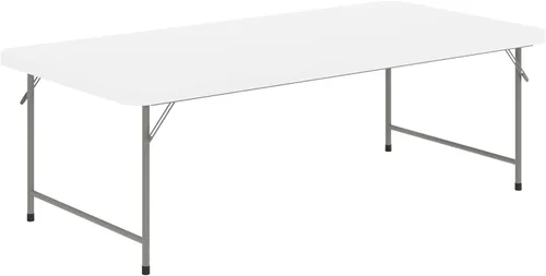Miniatura 3 de EMMA + OLIVER Mesa de actividades plegable de plástico blanco granito para niños de 4.93 pies - Mesa de juego