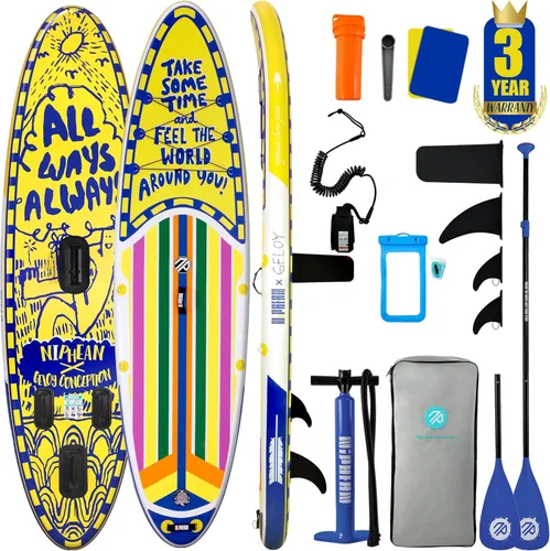 Miniatura 17 de Niphean Tabla de remo inflable con accesorios de SUP, cubierta de EVA antideslizante, tablas de remo inflables de 10 pies 6 pulgadas para adultos