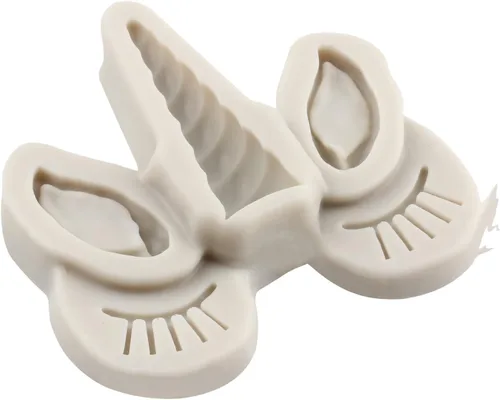 Miniatura 3 de Sijiangmold Moldes de silicona con temática de unicornios, unicornios, orejas de ojo, cuerno, arco iris, para decoración de pasteles, decoración