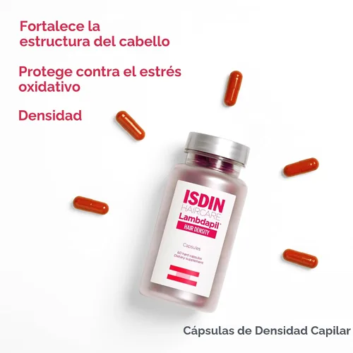 Miniatura 5 de ISDIN Lambdapil Hair Density Capsules: Cápsulas de vitaminas engrosantes del cabello para adelgazar el cabello