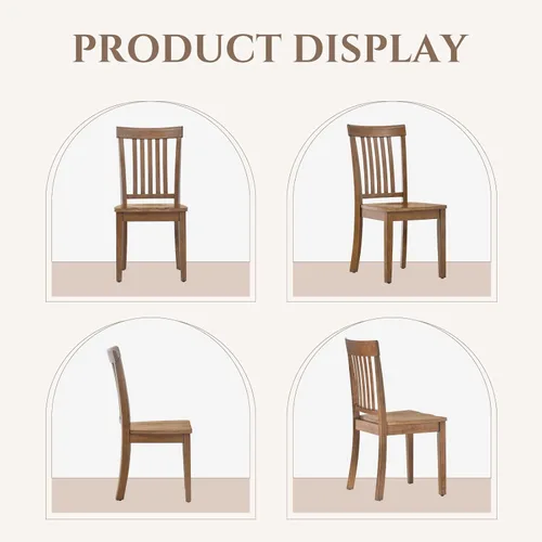 Miniatura 8 de COLAMY Juego de 6 sillas de comedor de madera, silla auxiliar de cocina Windsor con respaldo alto, sillas de comedor de granja para cocina, comedor