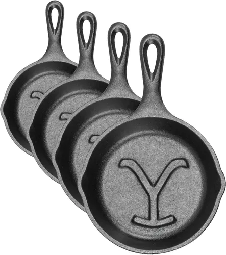 Miniatura 6 de Lodge Utensilios de cocina de hierro fundido con sello Yellowstone pre-sazonado, mango de lágrima exclusivo, uso en el horno, en la estufa