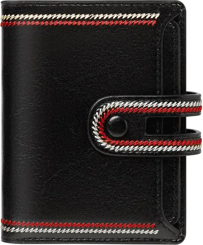 Miniatura 12 de TFKGS Tarjetero de crédito para mujer, cartera RFID de cuero para mujer con bloqueo de cremallera, llavero para tarjetas de acordeón, regalos