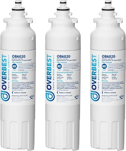 Overbest Filtro de agua para refrigerador ADQ73613401, repuesto para LG® LT800P®, ADQ73613402, ADQ73613408, ADQ75795104, Kenmore 9490, 46-9490,