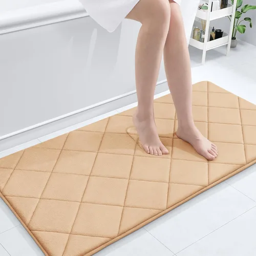 Miniatura 76 de OLANLY Tapete de baño de espuma viscoelástica de 24 x 16 pulgadas, ultra suave y absorbente, lavable a máquina, cómodo tapete de baño para suelo