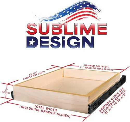 Sublime Design – Tamaño estándar – Cajones de cocina extraíbles | Estantes deslizantes para armarios de cocina | Organizador extraíble para el hogar
