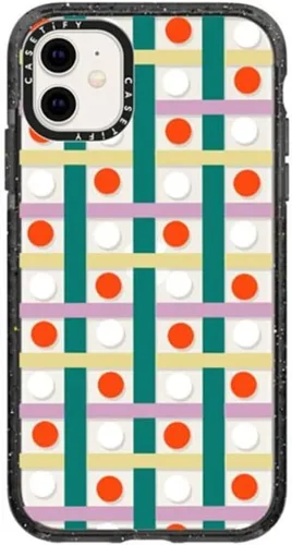 Miniatura 96 de CASETiFY Impact - Funda para iPhone 11 - Flower Power Retro - Negro Transparente