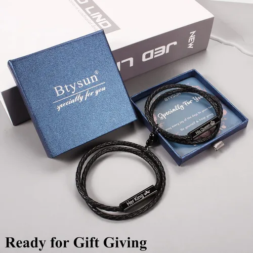 Miniatura 8 de Pulseras para parejas para mujeres, regalos para hombres, aniversario de boda, regalos de nacimiento para novio, novia, pulsera a juego, 2 piezas