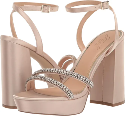 Miniatura 7 de Jewel Badgley Mischka Rochel - Tacón de bloque de plataforma con correas adornadas con piedras preciosas