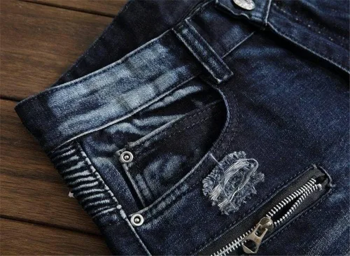 Miniatura 8 de AITITIA Jeans de corte recto lavado con cremallera para hombre