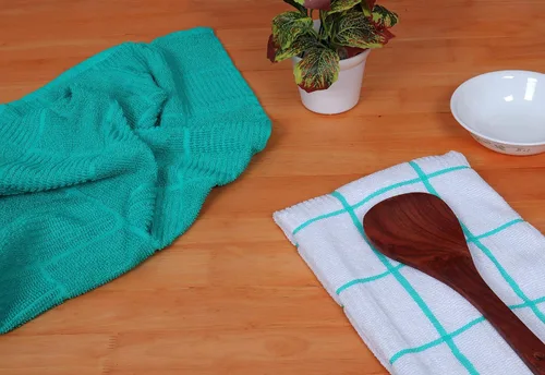 Miniatura 5 de AMOUR INFINI Paquete de 4 Toallas de Cocina Absorbentes, de Secado Rápido de Algodón Terry Premium Paños de Cocina con Asa para Colgar 16 x 28 Caja