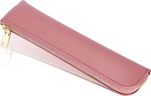 Miniatura 12 de Estuche de lápiz de cuero Sluxa, estuche delgado y suave para bolígrafos, estuche pequeño para lápices para adultos, estuche de lápiz de cuero