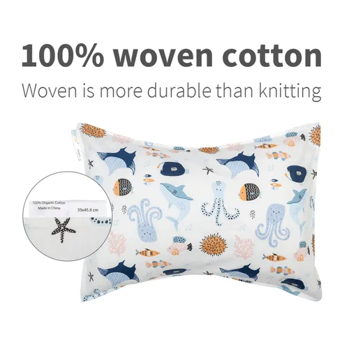 Miniatura 3 de ALVA BABY - Paquete de 2 fundas de almohada de algodón orgánico para niños pequeños, de 13 x 18 pulgadas o 12 x 16 pulgadas, fundas de almohada