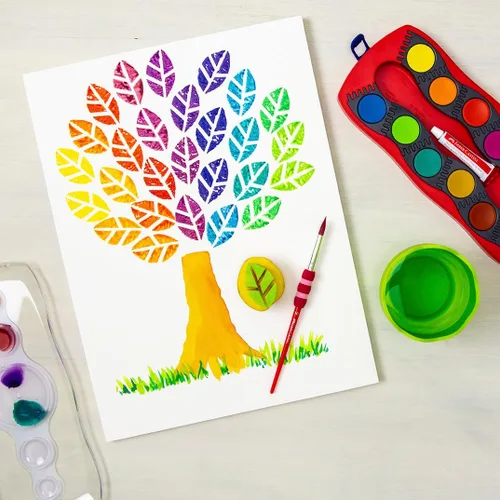 Miniatura 6 de Faber-Castell Juego de pinceles de pintura de agarre suave, pinceles de pintura para niños, 4 pinceles surtidos para acuarela y pintura al temple