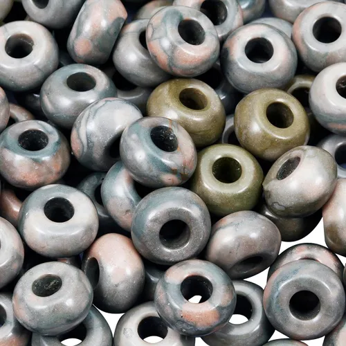 Miniatura 26 de TUMBEELLUWA Cuentas de piedras preciosas naturales para hacer joyas, cuentas redondas con orificio grande sueltas, paquete de 15, jade amarillo