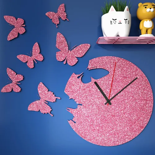 Miniatura 6 de FunStick 15.8"x472" Papel pintado de purpurina rosa para despegar y pegar Papel pintado de purpurina rosa extraíble Papel de contacto de purpurina