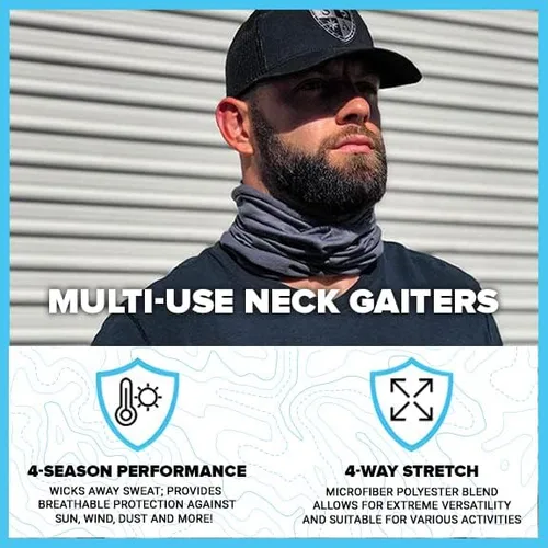 Miniatura 3 de S A Company 5 Pack UV Face Shield Multipurpose Protector Neck Gaiter Elastic Face Mask Patriotic Design for Men and Women