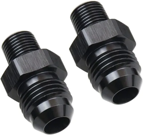 Miniatura 83 de Adaptador de tubo de manguera de combustible de aluminio recto 16AN acampanado a 3/4" NPT macho Unión de rosca negro