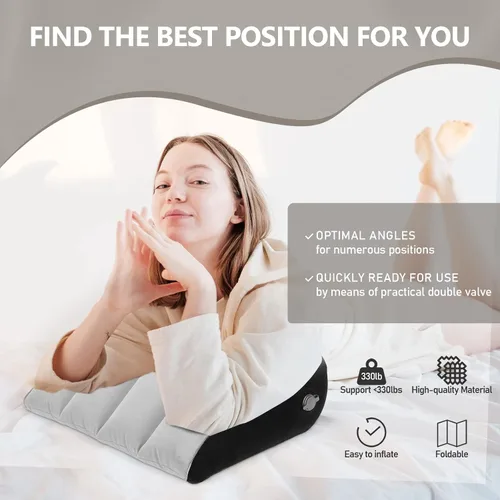 Miniatura 2 de Almohada inflable de cuña, almohada de apoyo lumbar, almohada de cuello para piernas para dormir, almohada inflable de viaje, almohada de rodilla