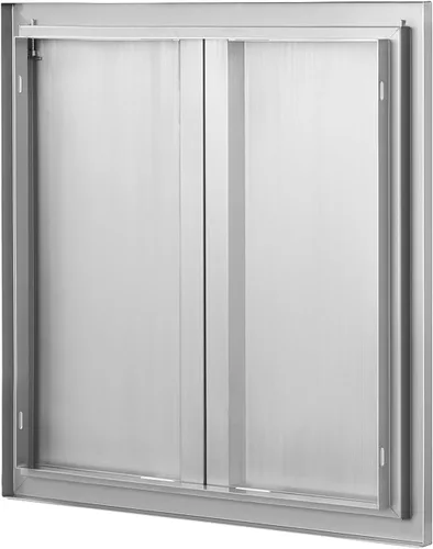Miniatura 12 de VEVOR Puerta de acceso para barbacoa de 24 x 24 pulgadas, puerta doble para barbacoa de acero inoxidable con mango empotrado, puertas de cocina al