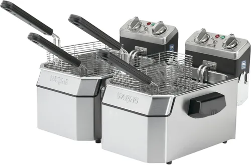 Miniatura 10 de Waring Freidora comercial WDF75RC de alta resistencia de 8.5 libras, incluye 4 cestas individuales y 2 cubiertas nocturnas - 1800 W, 120 V, enchufe