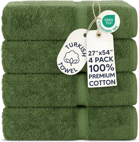 Miniatura 81 de Chakir Turkish Linens - Toallas turcas de 100% algodón, suaves y absorbentes (4 paños, color gris)