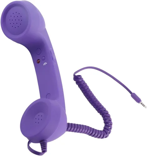 Miniatura 8 de Retro Phone Handset, Vintage Telephone Handset, Built in HD Speaker & Microphone Vintage Telephone Receiver Plug Play with 3.5mm USB C for Purple