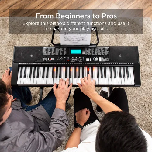 Miniatura 5 de Best Choice Products Juego completo de piano de teclado electrónico para principiantes de 61 teclas con teclas iluminadas, pantalla LCD