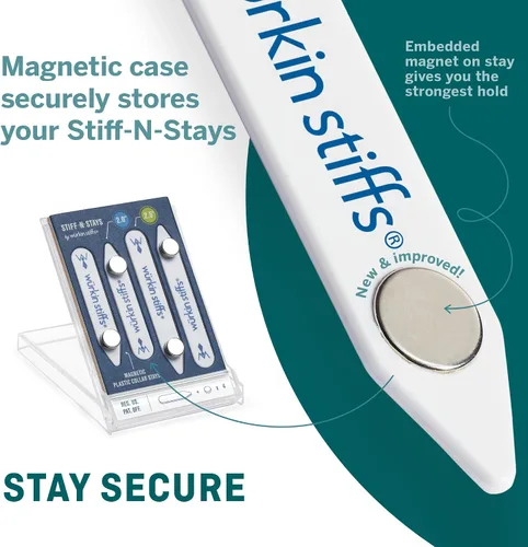 Miniatura 6 de Würkin Stiffs Varillas Magnéticas de Plástico para Cuello Como se Vio en Shark Tank Insertos de Cuello Stiff-N-Stays