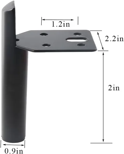Miniatura 2 de Patas de muebles de 2 pulgadas, patas negras para mesa de café, patas de muebles de metal de mediados de siglo para sofá, gabinete, otomana, juego