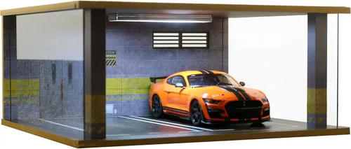 Miniatura 7 de Vitrina de coche modelo a escala 1/18 – vitrina de garaje de coche 1:18 con cubierta de acrílico transparente e iluminación LED para automóviles