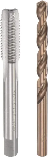 uxcell M9 x 1.25 rosca recta flauta y 0.307 in Twist Drill Broca Set, métrico M35 cobalto alta velocidad máquina roscado herramienta de perforación