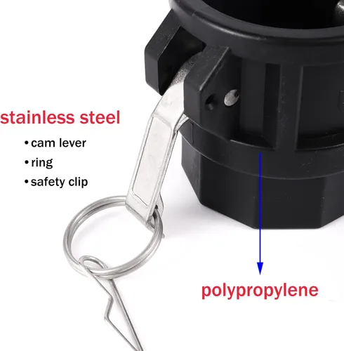 Miniatura 4 de Acoplamiento de manguera de leva y ranura de polipropileno,Accesorios Camlock tipo D estándar,Acoplador Camlock hembra con roscas NPT hembra de 2