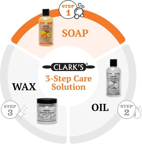 Miniatura 9 de CLARK'S Cepillo de jabón y exfoliante para tabla de cortar de Limpia tus tablas de cocina, cuencos, encimeras y utensilios de forma natural A base