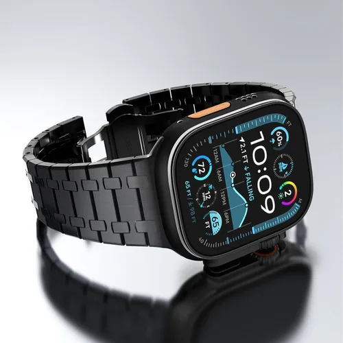 Miniatura 2 de CHANCHY Correa de acero inoxidable compatible con Apple Watch Ultra 3/2/1 de 1.732 pulgadas, Series 11/10 de 1.812 pulgadas, 9/8/7 1.772 pulgadas
